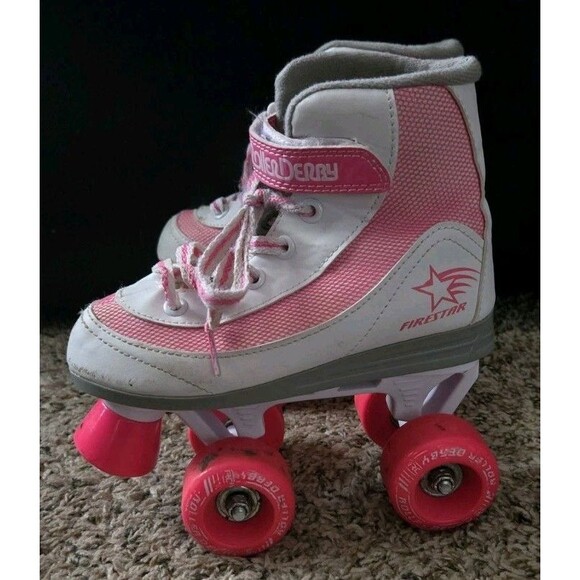 Roller Derby Firestar Roller Skates Youth Girl's Size 1 White Neon Pink With Box - Picture 5 of 16